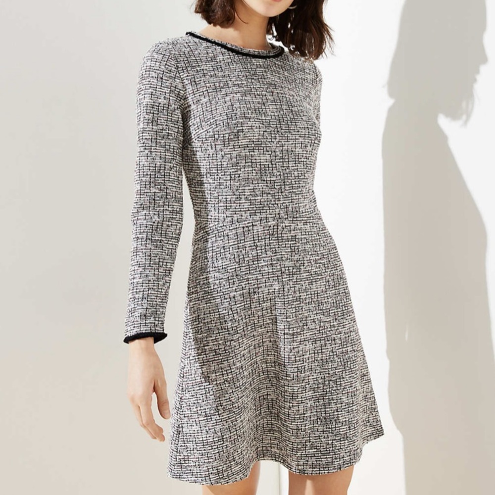 LOFT Boucle Tweed Shimmer Dress